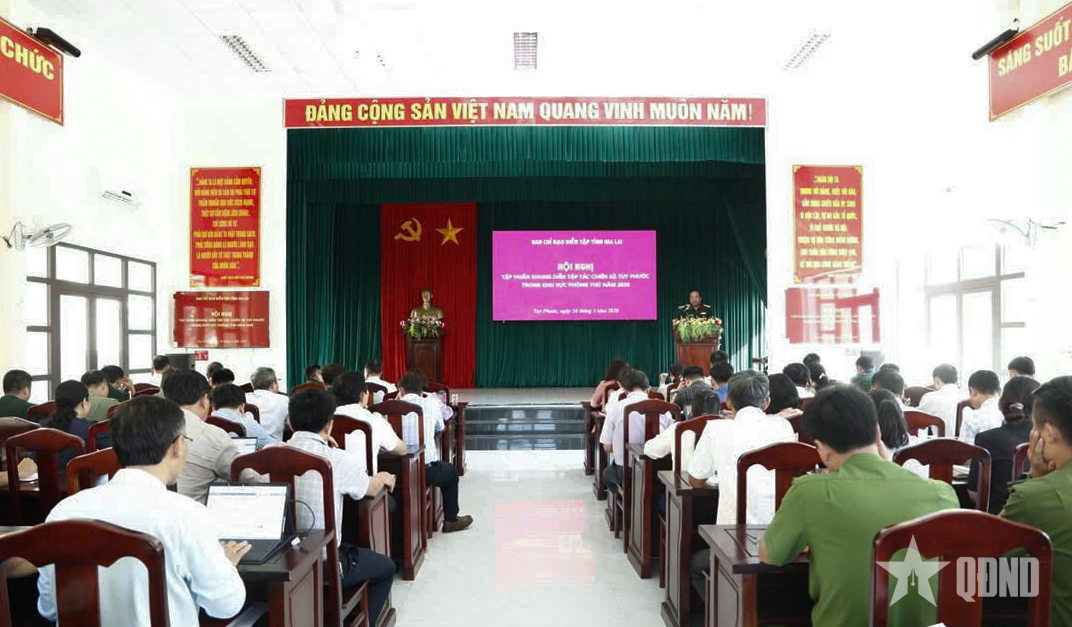 Gia Lai: Tập huấn khung diễn tập tác chiến xã Tuy Phước